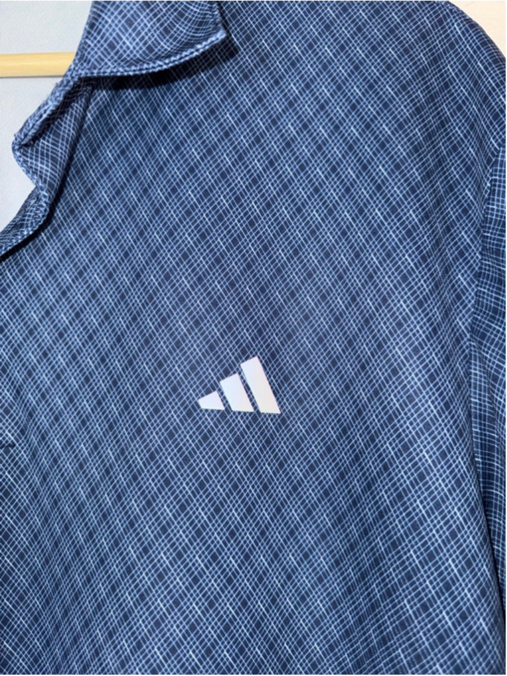 Men's Adidas Golf Polo Shirt Blue Geometric Patterned Polo Shirt size XL - Picture 3 of 7